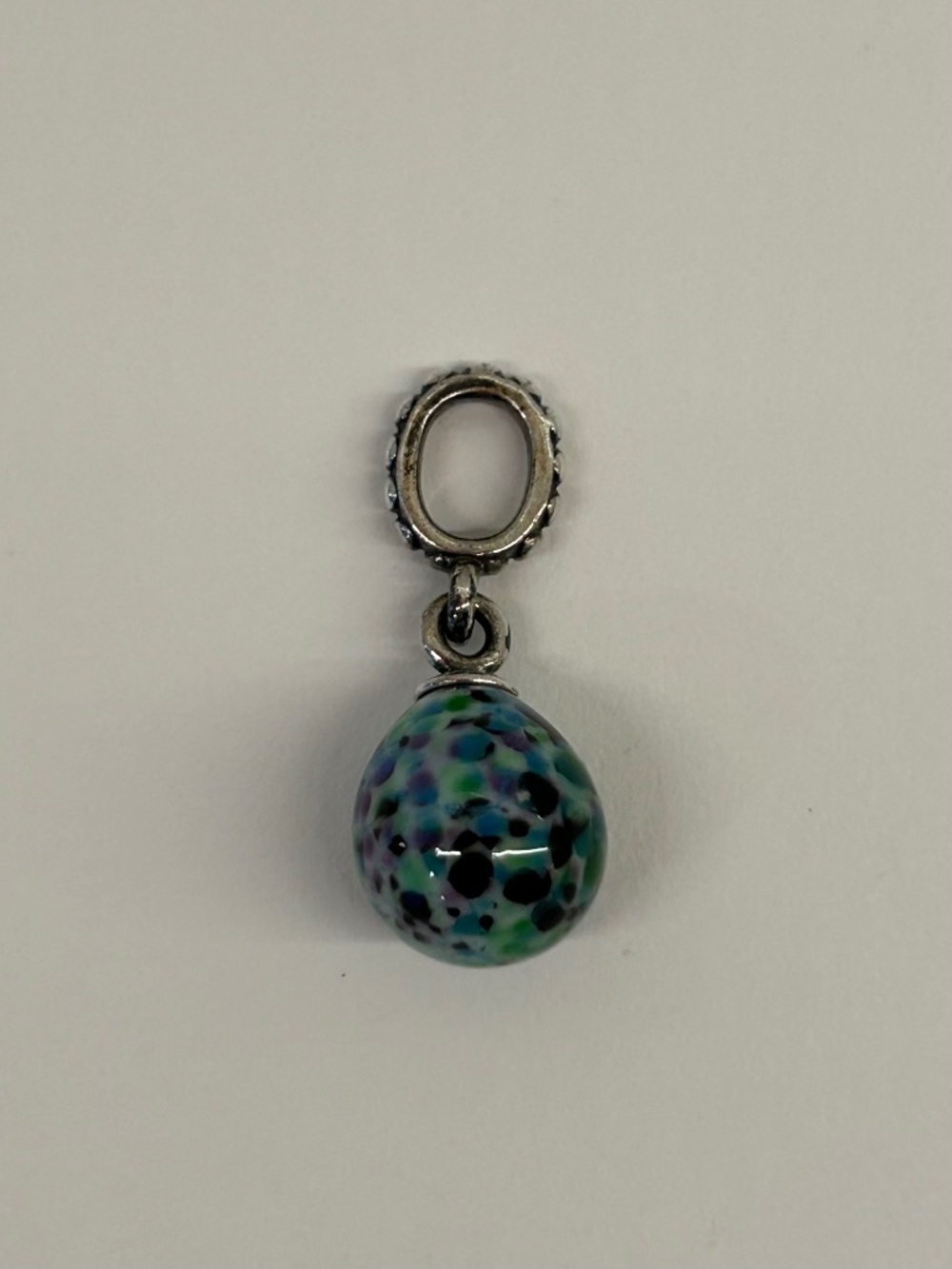 Authentic Retired Sterling Silver Pandora Blue Speckled Beauty Charm Bead
